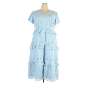 Rachel Parcell Eyelet Ruffle Tier Midi Dress XXL